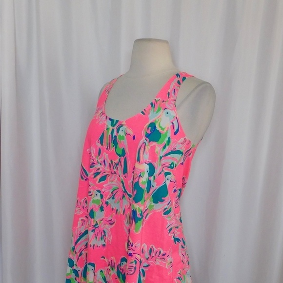 LILLY PULITZER Toucan Can Monterey Tank Top Dragonfruit Pink Summer X-Small - Picture 7 of 14
